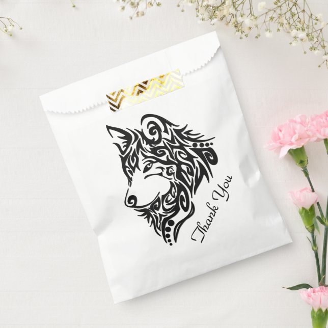 Tribal Wolf Thank You Favour Bag (Sealed)