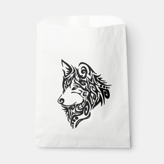 Tribal Wolf Thank You Favour Bag (Front)