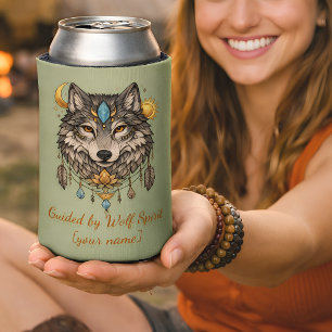 Tribal Wolf Totem: Personalized Spirit Animal Can Cooler