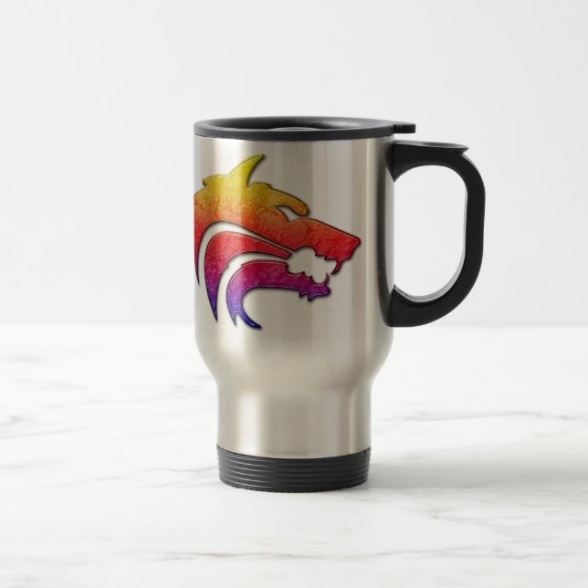 Tribal wolf travel mug (Right)