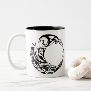 Tribal Wolf Two-Tone Coffee Mug