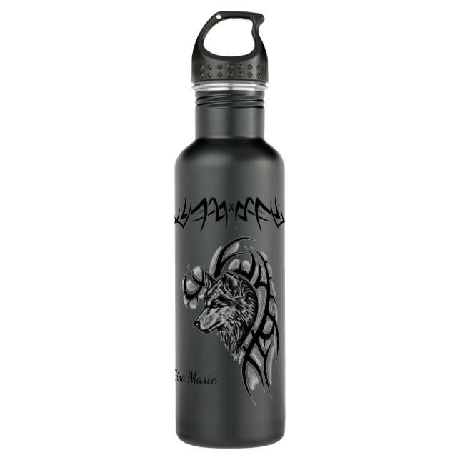 Tribal Wolves 710 Ml Water Bottle (Front)