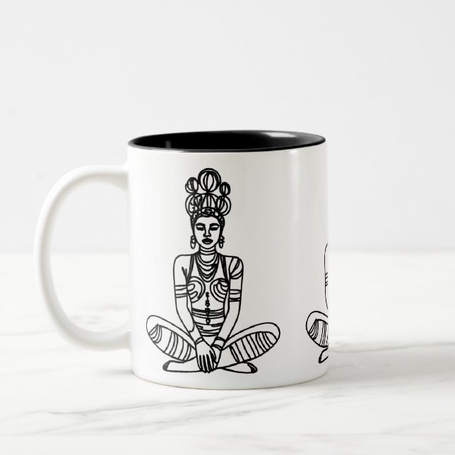 Tribal Yoga Goddess Mug – Ethnic Meditation Coffee (Left)