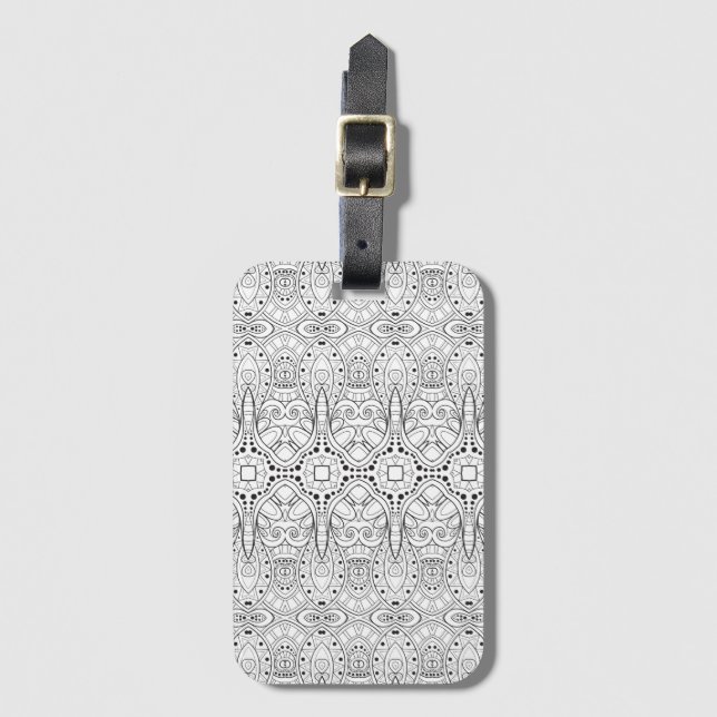 Tribal Zendoodle Design Luggage Tag (Front Vertical)