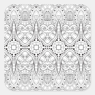Tribal Zendoodle Design Square Sticker