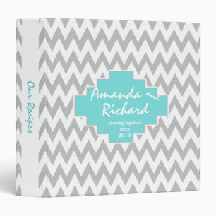 Tribal Zig Zag Pattern Aqua Binder