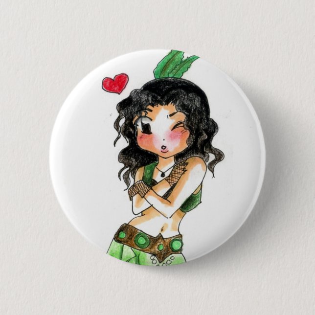 Tribalesque - Rosana 2 Inch Round Button (Front)