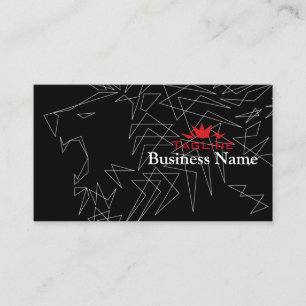 Tribe Roar Lion Outline RoyaL Crown Business Card