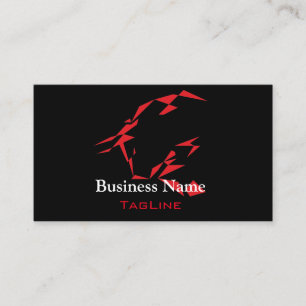 TribeBull Red on Black Business Card