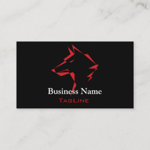 TribeWolf Red on Black Business Card