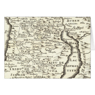 Tribus de carte antique de l'Israël de terre