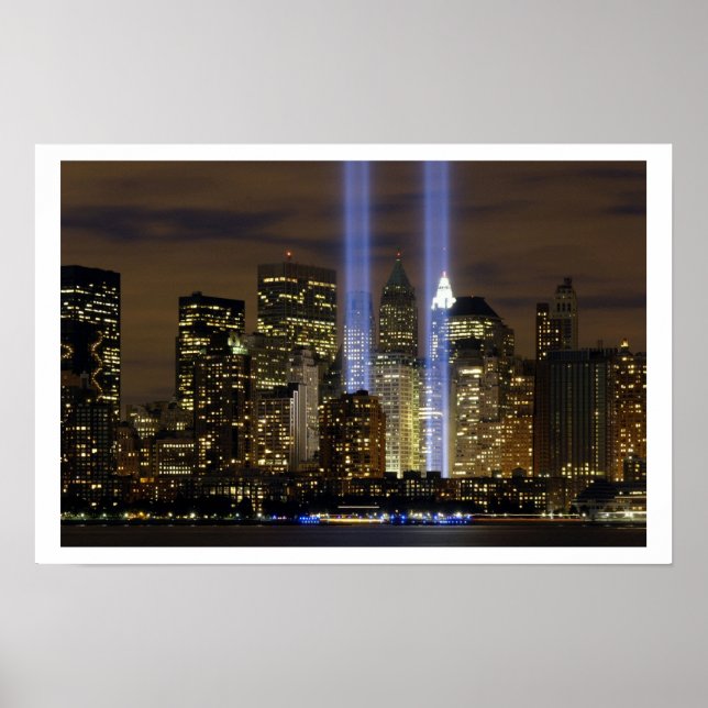 "Tribute in Light" 9-11 Memorial Poster (Front)