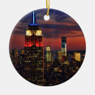 Tribute In Light Sept 11, World Trade Cntr ESB #1 Ceramic Ornament