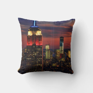 Tribute In Light Sept 11, World Trade Cntr ESB #1 Throw Pillow