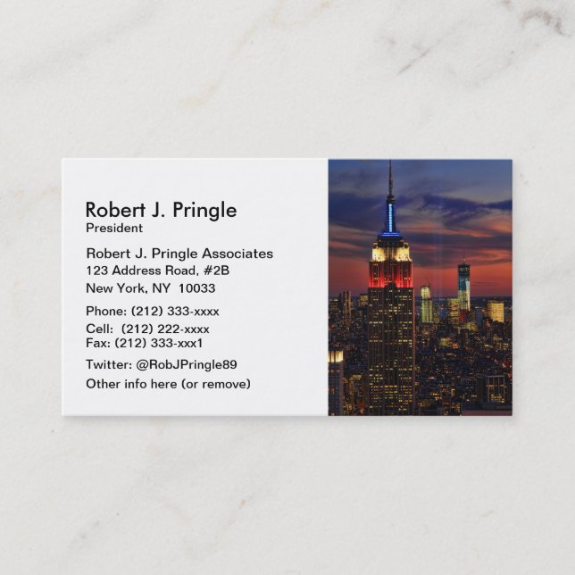 Tribute In Light Sept 11, World Trade Cntr ESB #2 Business Card (Front)