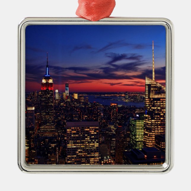Tribute In Light Sept 11, World Trade Cntr ESB #2 Metal Ornament (Front)