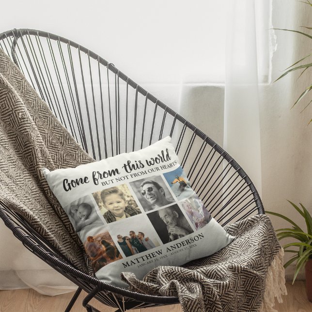 Tribute Photo Collage Memorial Remembrance Throw Pillow (Creator Uploaded)