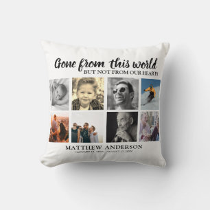Tribute Photo Collage Memorial Remembrance Throw Pillow