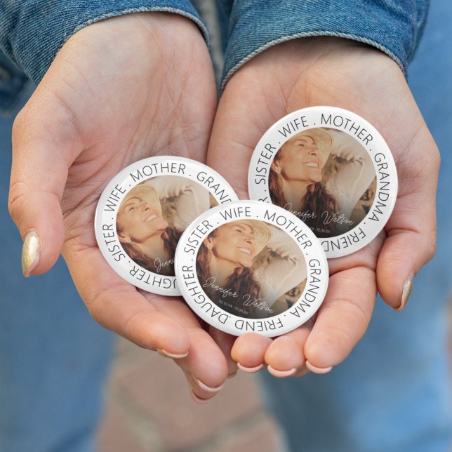 Tribute Photo Memorial Funeral 2 Inch Round Button (Creator Uploaded)