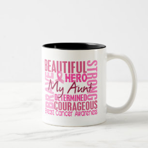 Tribute Square Aunt Breast Cancer Two-Tone Coffee Mug