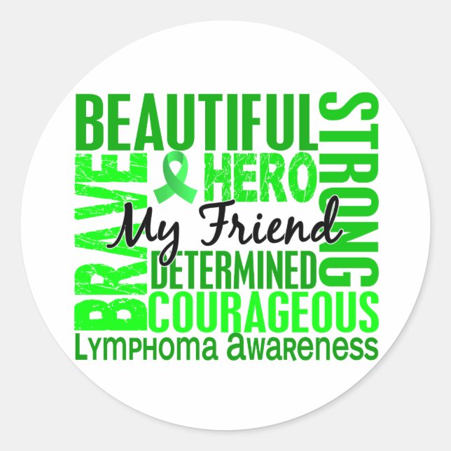 Tribute Square Female Friend Lymphoma Classic Round Sticker (Front)