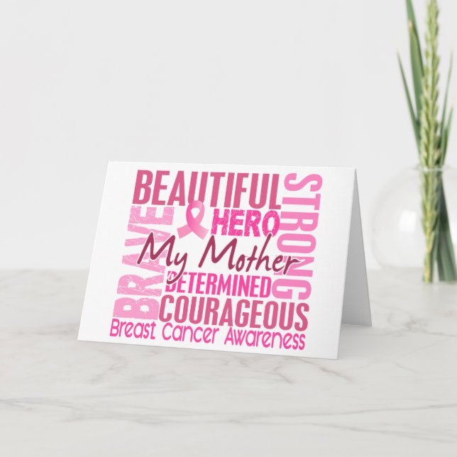 Tribute Square Mother Breast Cancer Card (Front)
