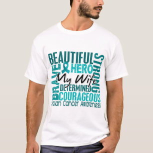 Tribute Square Wife Ovarian Cancer T-Shirt