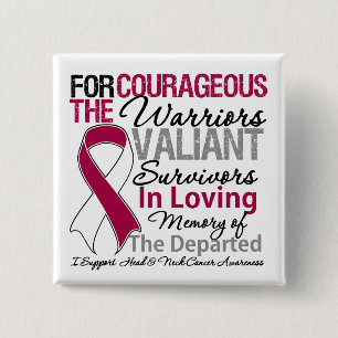 Tribute Support Head Neck Cancer Awareness 2 Inch Square Button
