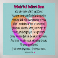 Tribute to a Pediatric Nurse Poem Canvas Art