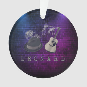 Tribute to Leonard blue purple lights Ornament