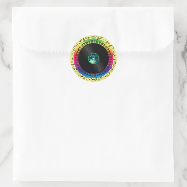 Tribute to music classic round sticker (Bag)