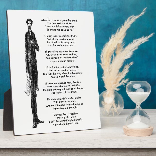 Tribute to President Abraham Lincoln Vintage Poem Plaque (Side)