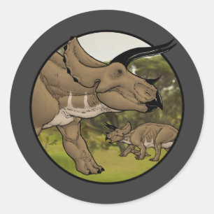 Triceratops #2 classic round sticker