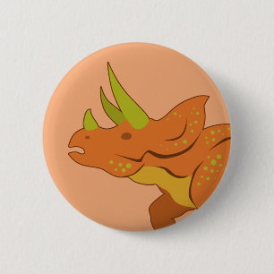 Triceratops 2 Inch Round Button