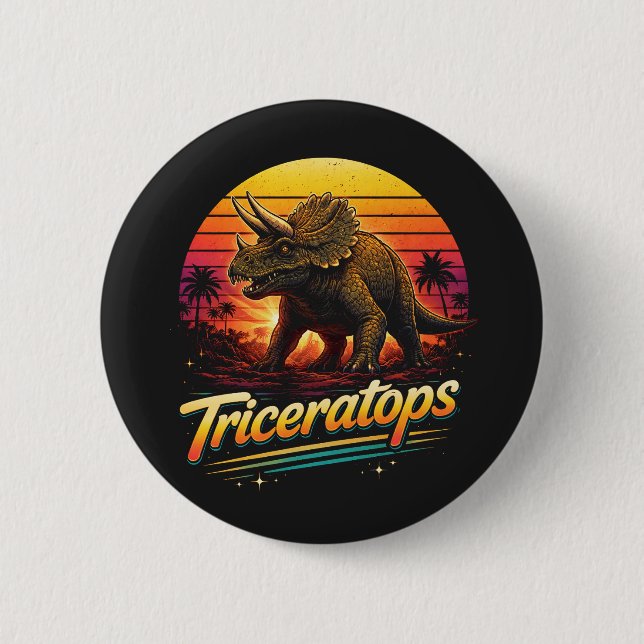 Triceratops 2 Inch Round Button (Front)