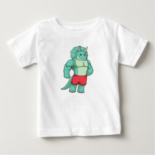 Triceratops as Bodybuilder at Bodybuilding Baby T-Shirt