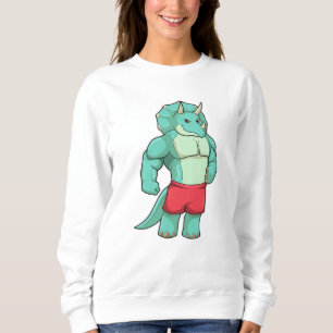 Triceratops as Bodybuilder at Bodybuilding Sweatshirt