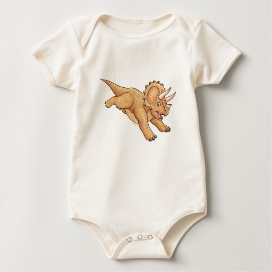 Triceratops cartoon baby bodysuit