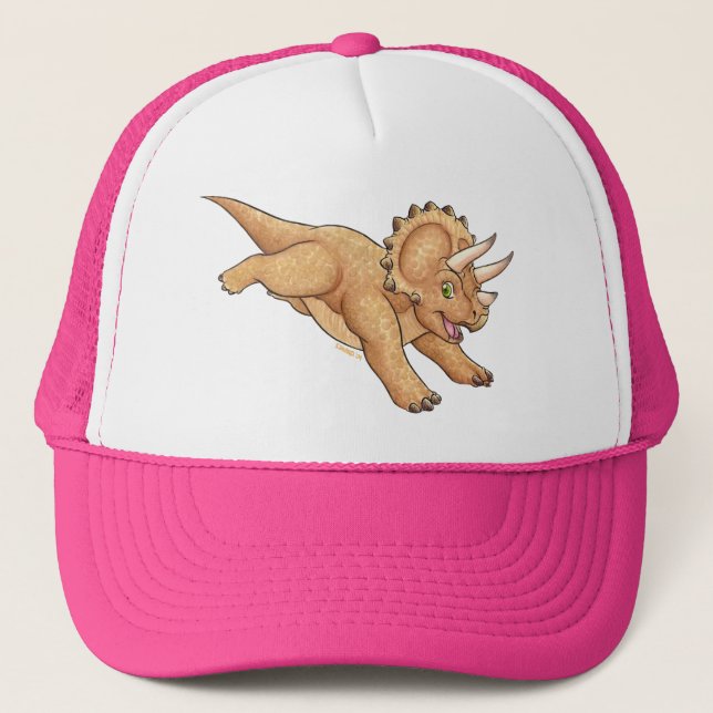 Triceratops cartoon trucker hat (Front)