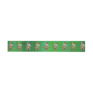 Triceratops Christmas Green Wraparound Address Label