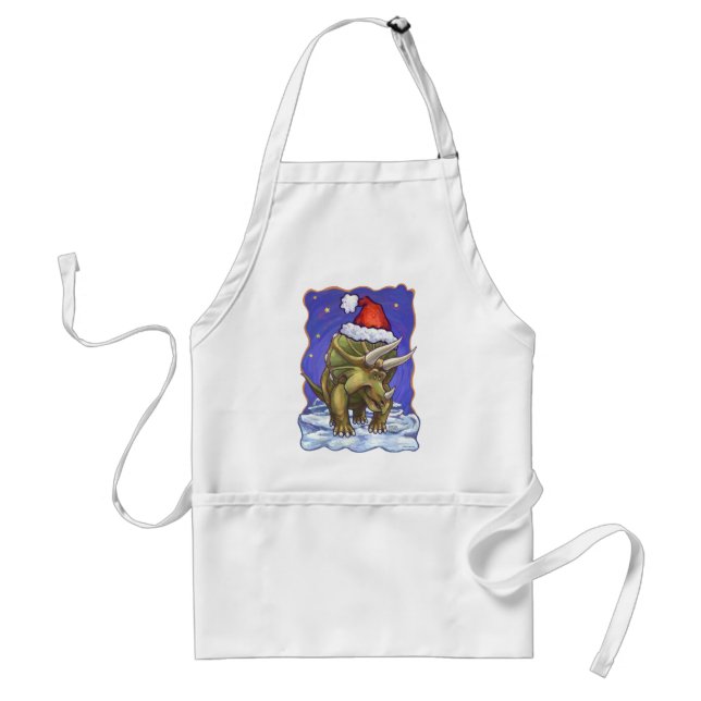 Triceratops Christmas Standard Apron (Front)