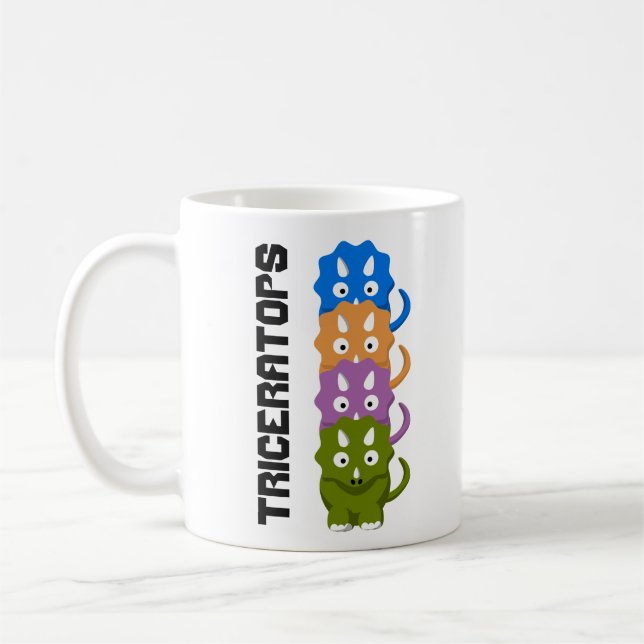 Triceratops Cretaceous Cartoon Coffee Mug (Left)