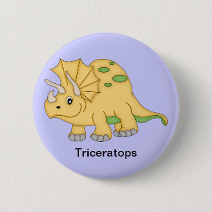 Triceratops Dinosaur 2 Inch Round Button