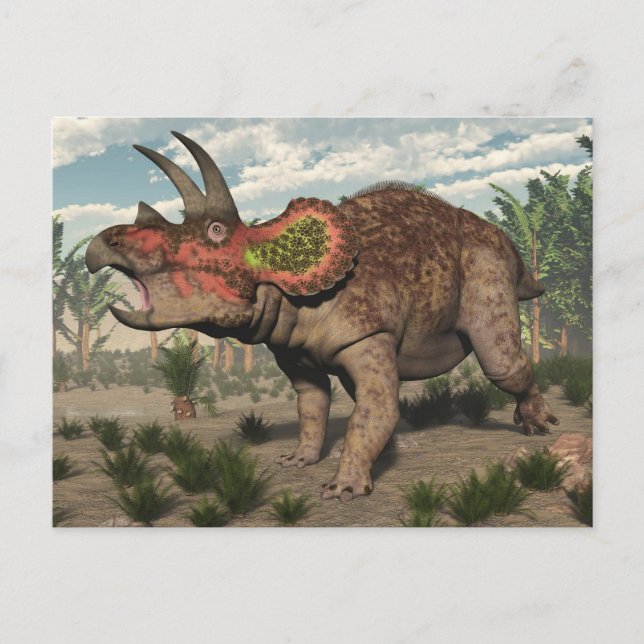 Triceratops dinosaur - 3D render Postcard (Front)