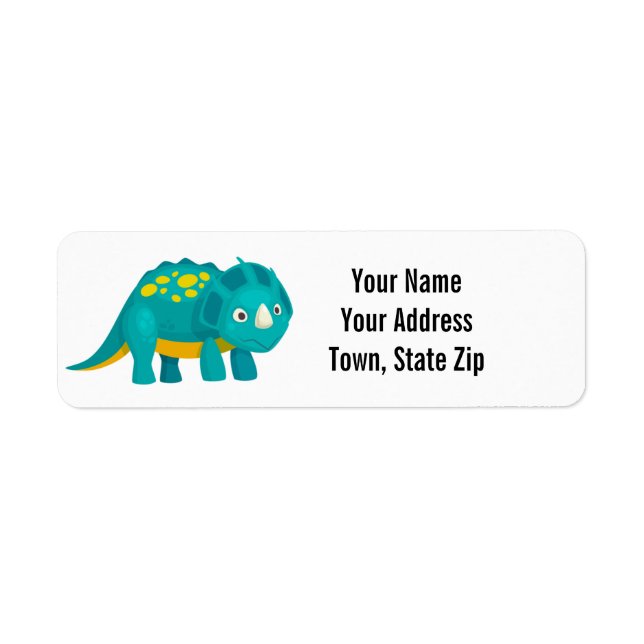 Triceratops Dinosaur Adresse de retour (Devant)