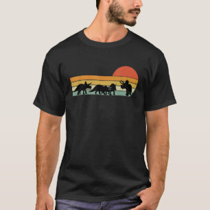Triceratops Dinosaur March Retro Sunset   Vantage T-Shirt