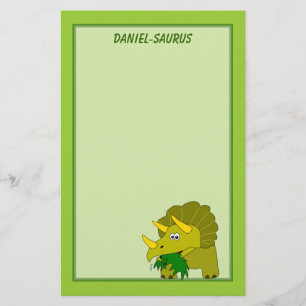 Triceratops Dinosaur Personalized Kids Stationery