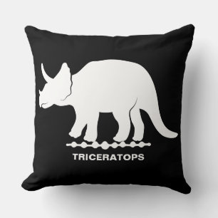 Triceratops Dinosaur Silhouette Throw Pillow