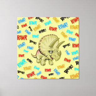 Tricératops dit "Rawr !" Impression acrylique