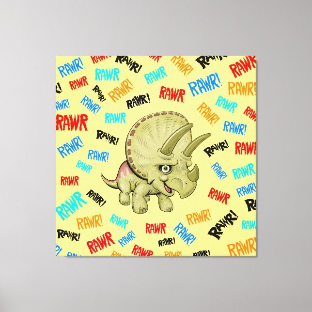 Tricératops dit "Rawr !" Impression acrylique (Recto)